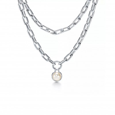 TIFFANY HARDWEAR FRESHWATER PEARL NECKLACE IN STERLING SILVER, 32 64047957